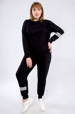 Арт. 2361 Костюм с брюками женский 50-58 (5 шт) Цвет:верх-черный,низ-черный