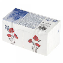Салфетки бумажные Art Bouquet 20х20см, 2-х слойные, 250 штук в упаковке, 100% целлюлоза, Маки (Россия)  фото 5