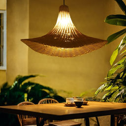 Светильник потолочный из ротанга «Куин», 1×120 Вт, Е27, 55×40 см