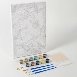 Картина по номерам с подрамником и поталью «Золотые рыбки», 20×30 см