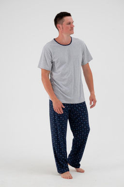 Пижама мужская из футболки с коротким рукавом и брюк из кулирки Генри синий - Амадэль фото 5