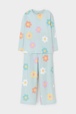 К 1622/25/голубой опал,цветы пижама для дев