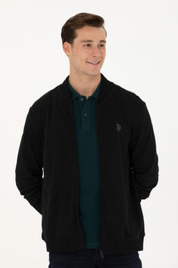 U. S. Polo Assn Мужской черный вязаный кардиган с воротником стойкой - U.s. polo assn фото 10