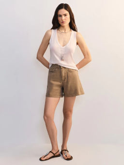 Джинсовые шорты А-силуэта с эластичным поясом ZR2605092307-62 / Zarina