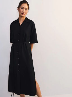 Льняное платье-рубашка с поясом ZR2605012904-50 / Zarina