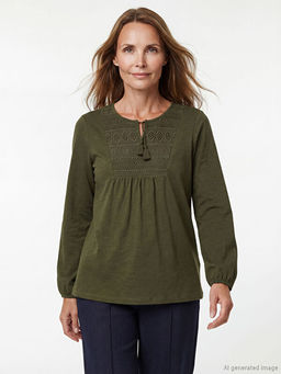 Ba?lamal? Yaka Nak??l? Bluz