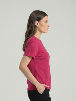 Футболка из льна 2882 бордо