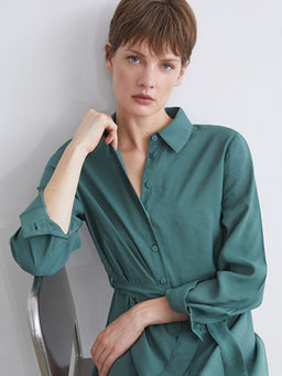 Modal Kar???ml? G?mlek Elbise