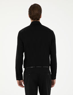 Siyah Slim Fit Uzun Kollu G_mlek