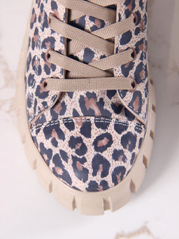 Ботинки 217.91505be.Бежевый леопард/мех