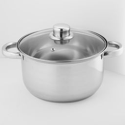 Кастрюля нерж. 3,5 л, 20 см, стекл. крышка, арт. ВЕ-157/2