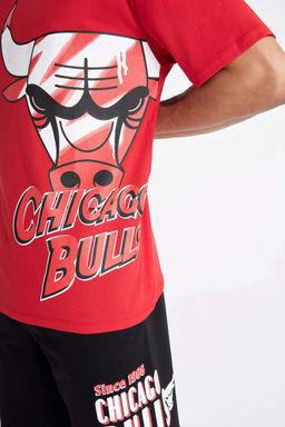 DeFactoFit Футболка свободного кроя с круглым вырезом и короткими рукавами NBA Chicago Bulls  фото 5