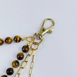 Брелок из Тигрового глаза и Амазонита - Радуга самоцветов фото 3