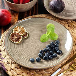 Тарелка обеденная, керамика, 26 см, круглая, Verde бежевый, Daniks, ST2155 (414827) (4/16)