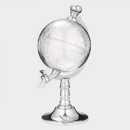 Башня пивная с воронкой Земной шар, 1,9 л, цвет серебристый