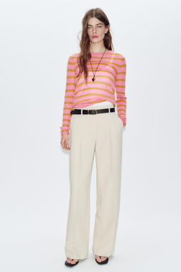 STRAIGHT TROUSERS WITH DARTS AND BELT