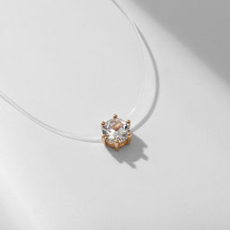 Кулон на леске «Счастье ждёт тебя», белый в золоте, 30 см