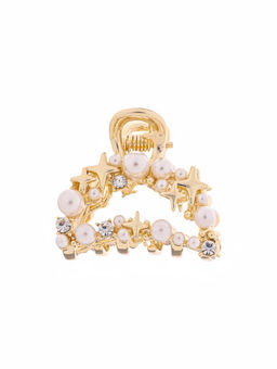 Цена за 6 шт. Крабик для волос «Саманта галант», дуга, 3 см, золото