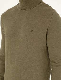Koyu Haki Slim Fit Bal_k__ Yaka Basic Triko Kazak - Pierre cardin фото 7