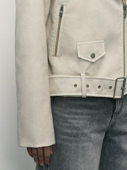 Куртка-косуха из искусственной кожи / Zarina  фото 8