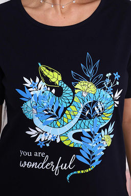 Костюм с шортами, принт (01030. бирюзовый) - Плиона фото 19