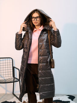 Пальто демисезонная "Анель" коричневый