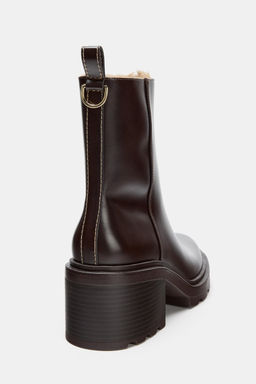 HEELED ANKLE BOOTS WITH FAUX FUR LINING - Zara фото 10