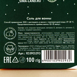 Цена за 2 шт. Соль для ванны «С Новым Годом», 100 г, аромат имбирного печенья, URAL LAB