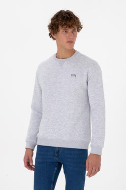 Erkek A__k Gri Basic Sweatshirt Sepette S_rpriz _ndirim
