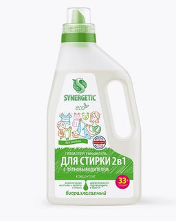 Гель для стирки 2 в 1 с пятновыводителем, 1л (флакон с ручкой)