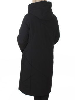 M-9102 BLACK Пальто зимнее женское (верблюжья шерсть, 120 гр. холлофайбер)