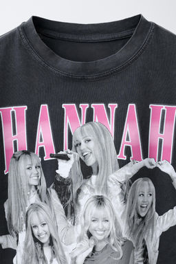 CAMISETA EFECTO LAVADO HANNAH MONTANA  DISNEY / Gris antracita - Zara фото 3