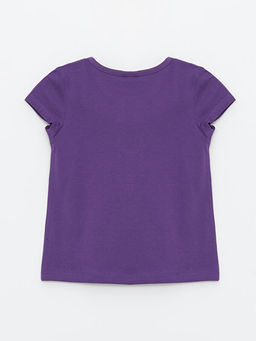 Bisiklet Yaka K?sa Kollu Bask?l? K?z Bebek Ti??rt - Waikiki фото 2