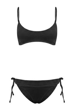 Siyah Bralette Kapl? Normal Bel High Leg Regular Basic Bikini Tak?m? TBESS26BT00095