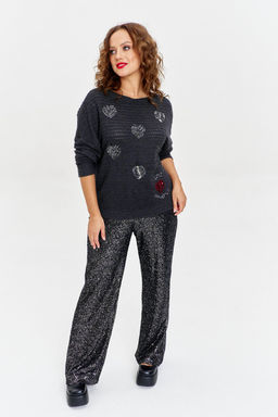 Брюки AVE RARA 4156 черно-серебристый