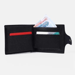 Портмоне мужское на магните, отдел для купюр, для монет, для карт, цвет чёрный - Simaland фото 6