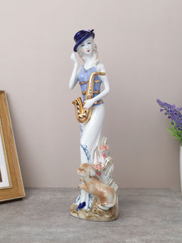 Статуэтка Дама музыкант 32 см / 150305 /уп 24/