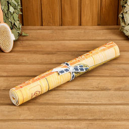 Коврик - лежак для бани и сауны с принтом «Чистое тело — залог здоровья», 150×50 см, полиэфир 70%, шерсть 30%, «Банная забава»