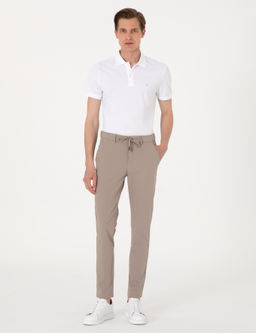 Beyaz Slim Fit %100 Pamuk Polo Yaka Basic Ti__rt