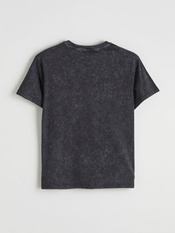 Bisiklet Yaka Ta? Bask?l? Kad?n Ti??rt