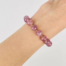 Браслет из мадагаскарского Розового кварца 16,5 см +