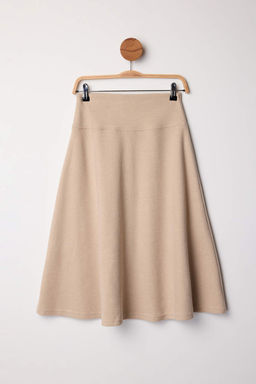 Bej Selanik A-line/Can Ac?lan Midi Orme Etek TWOAW26ET00149 - Trendyolmilla фото 6