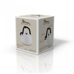 "Zeidan" Чайник из нержавеющей стали 3л, со свистком, индукционное дно, курковый механизм, фиксированная ручка с покрытием soft-touch, внешнее антипригарное покрытие, подарочная коробка (Китай)