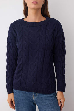 More Sustainable Lacivert Kay?k Yaka Triko Kazak TWOAW26KZ00126 - Trendyolmilla фото 7