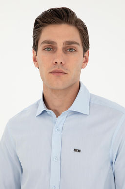 Мужская голубая базовая рубашка с длинным рукавом Неожиданная скидка в корзине - U.s. polo assn фото 2