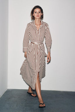 STRIPED SHIRT DRESS ZW COLLECTION - Zara фото 3
