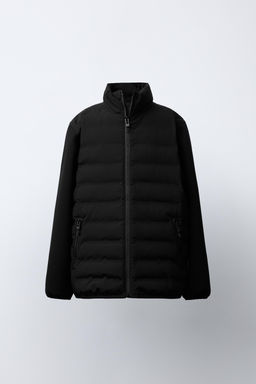 CAZADORA ACOLCHADA MANGAS NEOPRENO / Negro