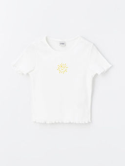 Bisiklet Yaka Nak??l? K?sa Kollu K?z ?ocuk Ti??rt