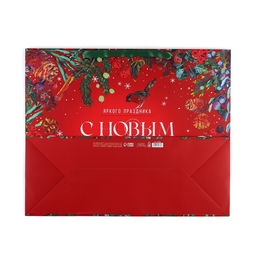 Пакет подарочный новогодний ламинированный «С Новым годом», XL 49×40×19 см
