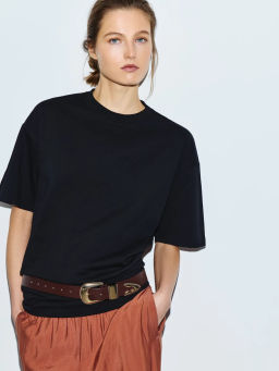 Футболка свободного кроя из хлопка OVERSIZE0726-50 / Zarina